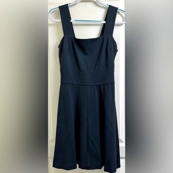 Banana Republic × Milly Collab Square Neck Fit & Flare Navy Knit Dress - Picture 3 of 7